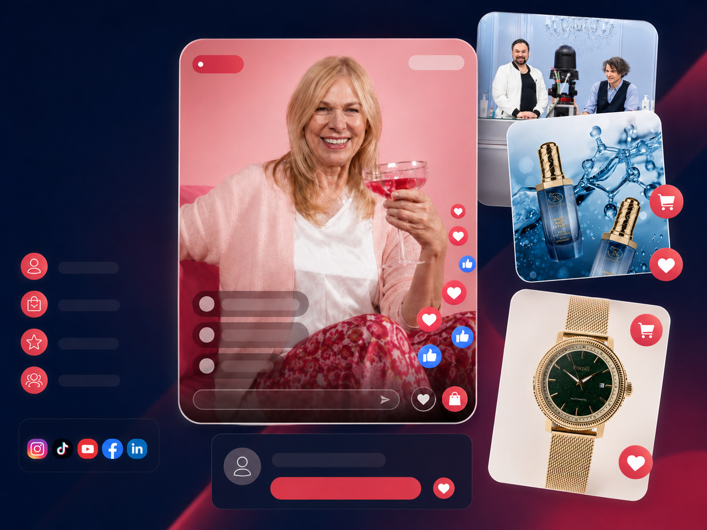 123.live LIVE-Stream mit Moderatoren, Community-Reaktionen und Show-Produkten